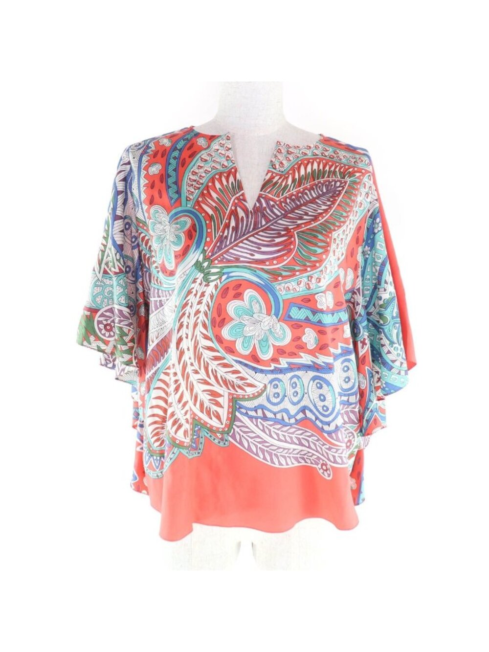 Hermes Silk Allover Pattern Short Sleeve Skipper Shirt Top